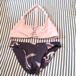 NWOT Eclectic Halter Bikini w/ Duck Print Bottoms